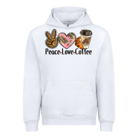 White peace love coffee Urban Hoodie - BarkalooDesign
