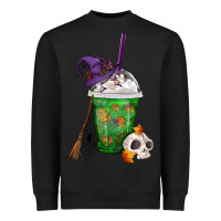 Black Halloween Spooky Pumpkins Frappe Heavyweight Sweatshirt - FaDigitalArtStudio