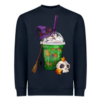 Navy Halloween Spooky Pumpkins Frappe Heavyweight Sweatshirt - FaDigitalArtStudio