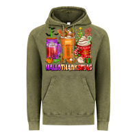 Vintage Olive hallothanksmas coffee cups Vintage Hoodie - texasbilliewilder