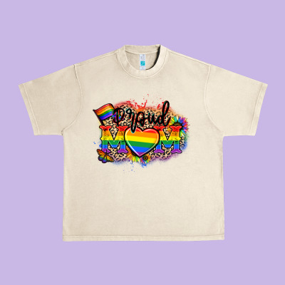 Proud Mom Leopard Urban Heavy Tee Designed By Nancycooperartshop