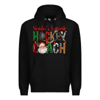 Black Santa's Favorite Hockey Coach For Christmas Premium Hoodie - FaDigitalArtStudio
