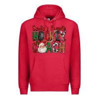 Cardinal Santa's Favorite Hockey Coach For Christmas Premium Hoodie - FaDigitalArtStudio