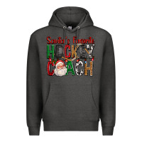 Charcoal Heather Santa's Favorite Hockey Coach For Christmas Premium Hoodie - FaDigitalArtStudio