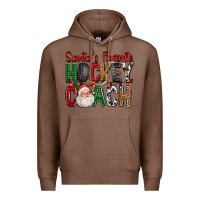 Chestnut Santa's Favorite Hockey Coach For Christmas Premium Hoodie - FaDigitalArtStudio