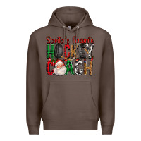 Coffee Santa's Favorite Hockey Coach For Christmas Premium Hoodie - FaDigitalArtStudio