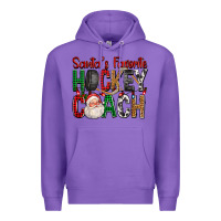 Purple Santa's Favorite Hockey Coach For Christmas Premium Hoodie - FaDigitalArtStudio