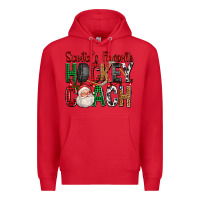 Red Santa's Favorite Hockey Coach For Christmas Premium Hoodie - FaDigitalArtStudio