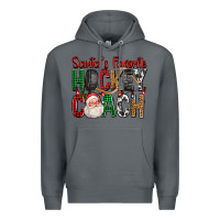 Rock Santa's Favorite Hockey Coach For Christmas Premium Hoodie - FaDigitalArtStudio