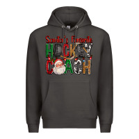 Smoke Santa's Favorite Hockey Coach For Christmas Premium Hoodie - FaDigitalArtStudio