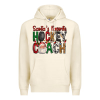 Tofu Santa's Favorite Hockey Coach For Christmas Premium Hoodie - FaDigitalArtStudio