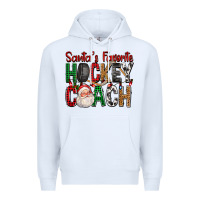 White Santa's Favorite Hockey Coach For Christmas Premium Hoodie - FaDigitalArtStudio