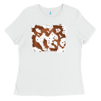 White cowhide Ladies Tee - RanaPortraitStore