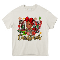 Cream christmas joy black woman Heavy Core Tee - MaliasSmallBusiness