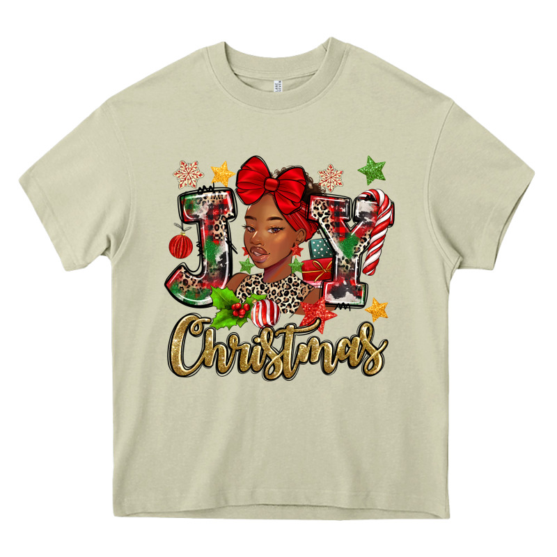 Christmas Joy Black Woman Heavy Core Tee by MaliasSmallBusiness | Teevron