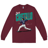 Burgundy luis castillo seattle baseball Long Sleeve Tee - tuanDangUi