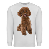 Dove Grey Poodles Dog lllustrations Premium Sweatshirt - LillyAllenDesigns