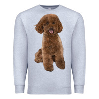 Heather Grey Poodles Dog lllustrations Premium Sweatshirt - LillyAllenDesigns