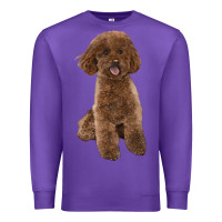 Purple Poodles Dog lllustrations Premium Sweatshirt - LillyAllenDesigns
