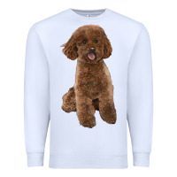 White Poodles Dog lllustrations Premium Sweatshirt - LillyAllenDesigns