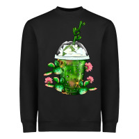 Black Western Cactus Cold Frappe Heavyweight Sweatshirt - FaDigitalArtStudio