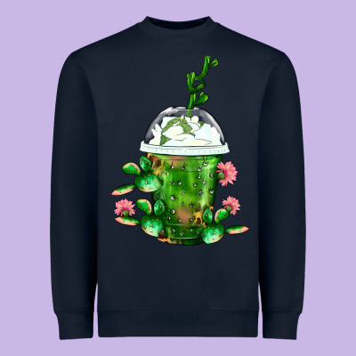 Western Cactus Cold Frappe Heavyweight Sweatshirt Designed By Fadigitalartstudio