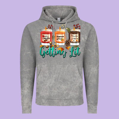 Candles With Fall Getting Lit Vintage Hoodie Designed By Texasbilliewilder