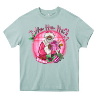 Arona ho ho ho pink black santa christmas Heavy Core Tee - MaliasSmallBusiness