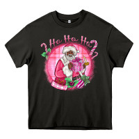 Asphalt ho ho ho pink black santa christmas Heavy Core Tee - MaliasSmallBusiness