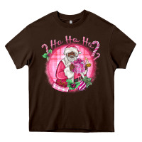 Ho Ho Ho Pink Black Santa Christmas Heavy Core Tee | Teevron