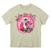 Mossy ho ho ho pink black santa christmas Heavy Core Tee - MaliasSmallBusiness