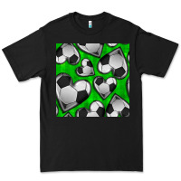 Black soccer hearts seamless pattern Premium Tee - BundleAndBundleShop