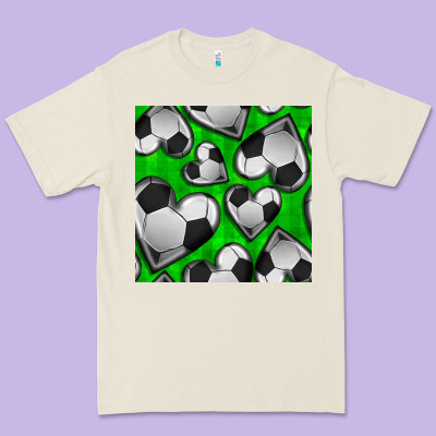 Soccer Hearts Seamless Pattern Premium Tee Designed By Bundleandbundleshop