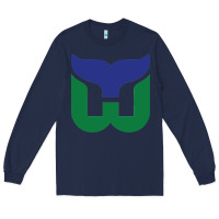 Navy vintage hartford hockey   retro whalers Long Sleeve Tee - tuanDangUi
