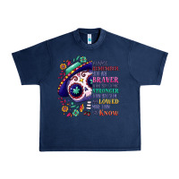 Navy You are braver than you think sugar skull Urban Heavy Tee - NancyCooperArtShop