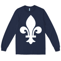 Navy vintage quebec hockey   retro nordiques fleur de lis Long Sleeve Tee - tuanDangUi