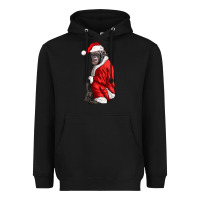 Black Chimpanzee With Santa Clothes Heavyweight Hoodie - LillyAllenDesigns