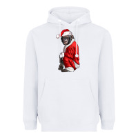 White Chimpanzee With Santa Clothes Heavyweight Hoodie - LillyAllenDesigns