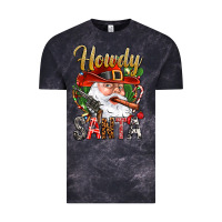 Cloud Black Howdy Santa Vintage Tee - NancyCooperArtShop