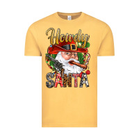 Vintage Mustard Howdy Santa Vintage Tee - NancyCooperArtShop