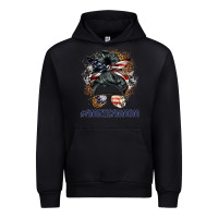 Black americanmom messy bun Urban Hoodie - BarkalooDesign
