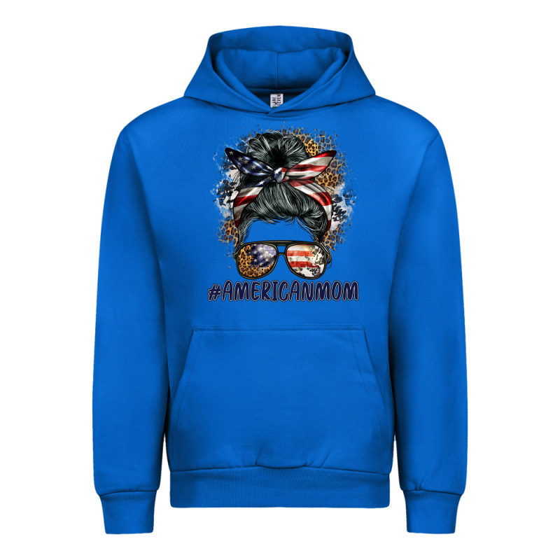 Americanmom Messy Bun Urban Hoodie by BarkalooDesign | Teevron