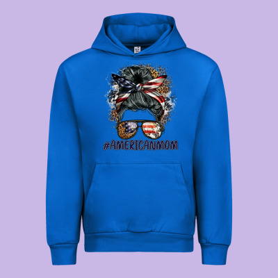 Americanmom Messy Bun Urban Hoodie Designed By Barkaloodesign