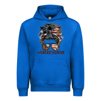 Cobalt americanmom messy bun Urban Hoodie - BarkalooDesign