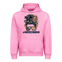 Fuchsia Pink americanmom messy bun Urban Hoodie - BarkalooDesign