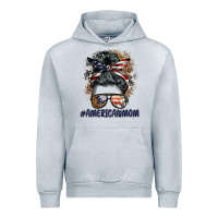Heather Grey americanmom messy bun Urban Hoodie - BarkalooDesign