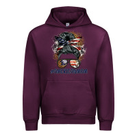 Mauve Wine americanmom messy bun Urban Hoodie - BarkalooDesign