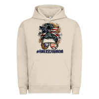 Pigment French Oak americanmom messy bun Urban Hoodie - BarkalooDesign