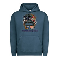 Pigment Midnight Navy americanmom messy bun Urban Hoodie - BarkalooDesign