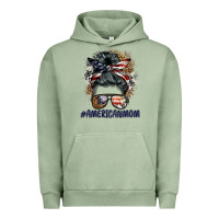 Pigment Oil Green americanmom messy bun Urban Hoodie - BarkalooDesign